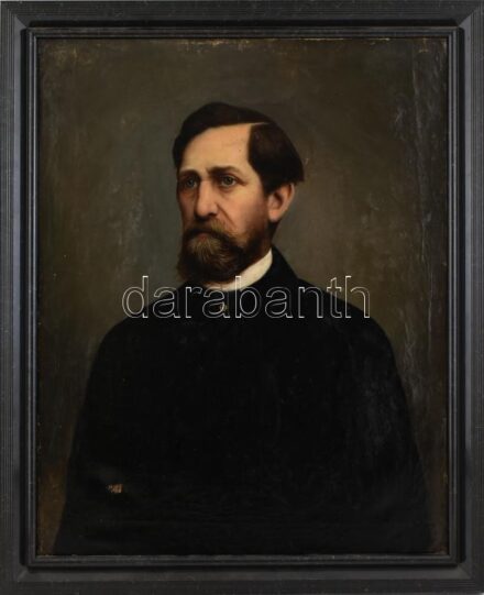 Jelzés nélkül: Férfi portré. Olaj, vászon, sérült, Sérült keretben, 70x56 cm