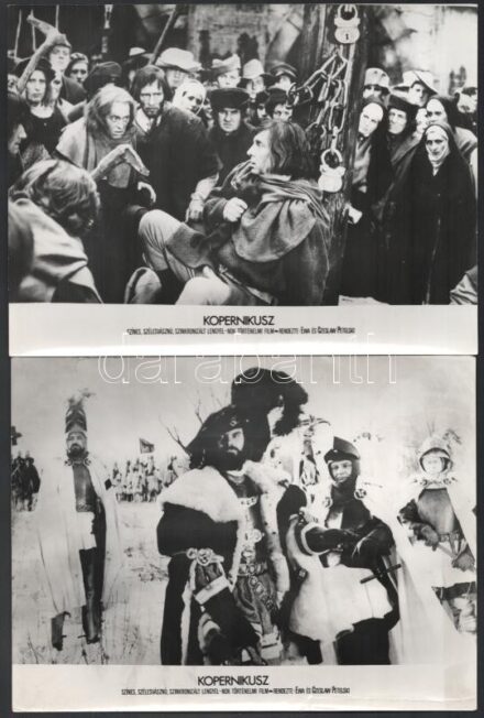 1973 ,,Kopernikusz' című lengyel - NDK film jelenetei és szereplői, 21 db vintage produkciós filmfotó, ezüst zselatinos fotópapíron, 18x24 cm