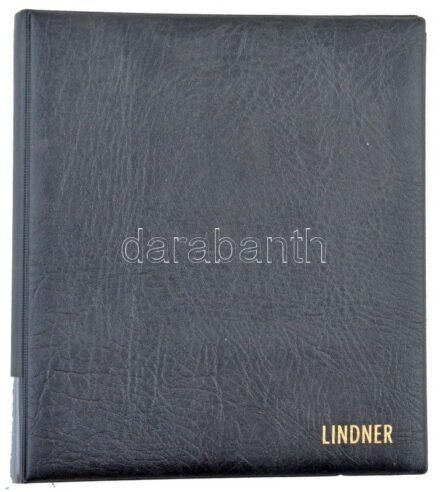 'Lindner' gyűrűs album, fekete színű, 5db berakólappal. Újszerű állapotban