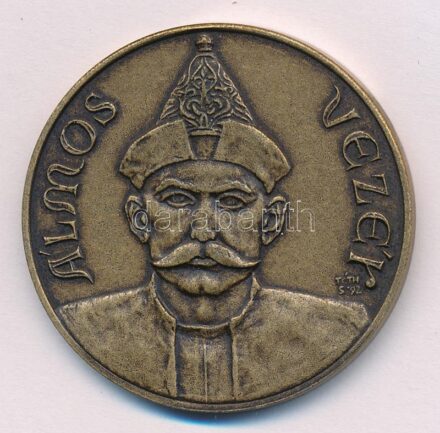 Tóth Sándor (1933-) 1992. 'A hét vezér sorozat - Álmos vezér' bronz emlékérem (42,5mm) T:1,1-