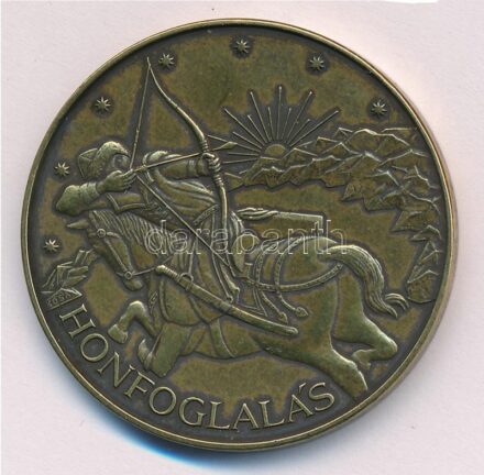 Kósa István (1953-) 'Millecentenárium - Árpád fejedelem / Honfoglalás' bronz emlékérem (42,5mm) T:1-