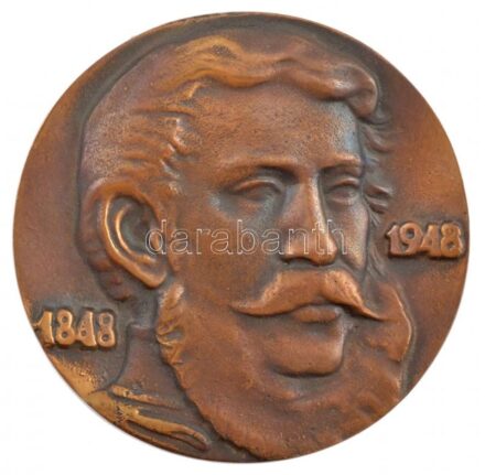 Csúcs Ferenc (1905-1999) 1948. 'Kossuth Lajos' kétoldalas Br emlékplakett (91mm) T:2