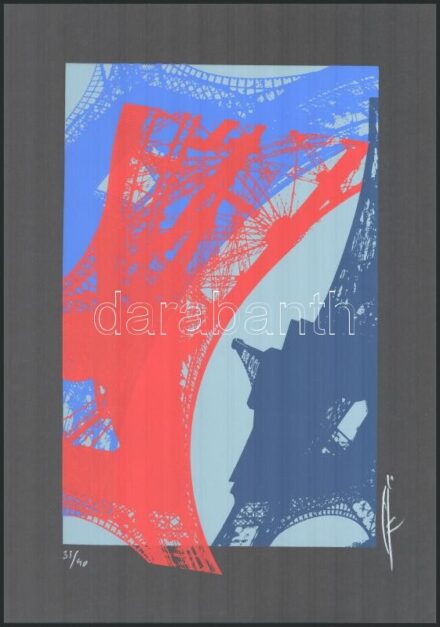 Hervé, Rodolf (1957-2000): Eiffel-torony. Szitanyomat, papír, jelzett, számozott (38/40), ca. 34,5x21 cm.