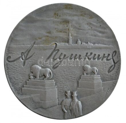 Szovjetunió 1983. 'Alexander Puskin' kétoldalas Al emlékérem. Szign.: 'MC 83' (67mm) T:2 Soviet Union 1983. 'Alexander Pushkin' two-sided Al medallion. Sign.: 'MC 83' (67mm) C:XF
