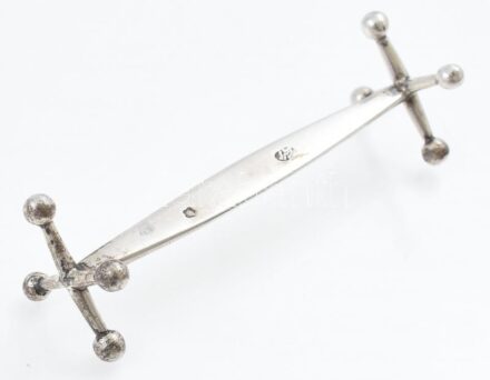 Ezüst (Ag) késbak, jelzett, h: 10 cm, nettó: 29,9 g