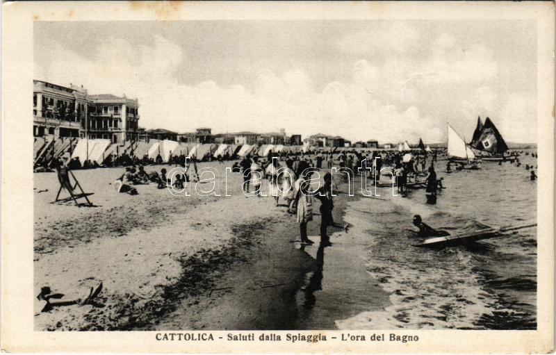 Cattolica, Saluti dalla Spiaggia, L'ora del Bagno / beach, bathers (fl)