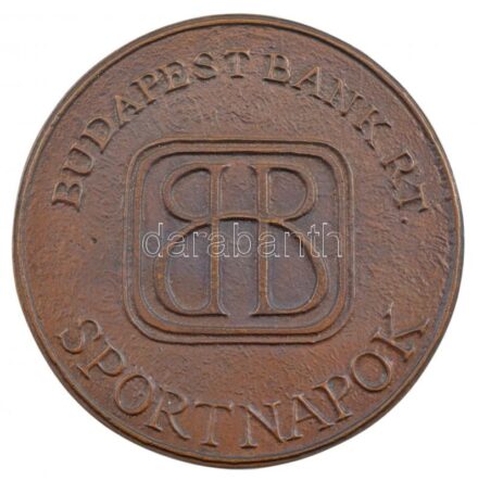 1992. 'Budapest Bank Rt. - Sportnapok' egyoldalas, öntött bronz emlékérem, hátlapon gravírozva (69mm) T:1-