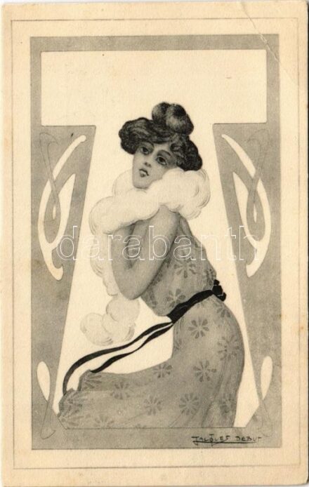 Szecessziós hölgy / Art Nouveau lady. No. 4400. s: Jacques Debut (EB)