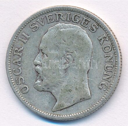 Svédország 1906EB 1K Ag 'II. Oszkár' T:2-,3 Sweden 1906EB 1 Krona Ag 'Oscar II' C:VF,F Krause KM#772