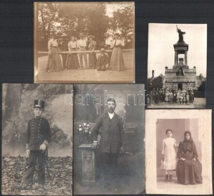 cca 1910-1940 10 db érdekes fotó: teniszezők, katonák, stb,