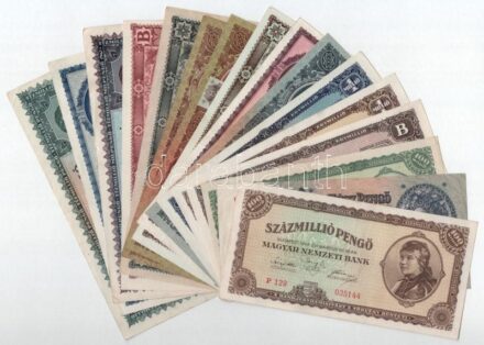 16db vegyes (közte sok klf) pengő bankjegy T:II-III szép papír