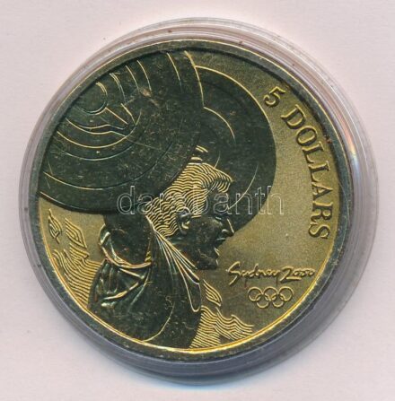 Ausztrália 2000. 5D Al-bronz 'Sydneyi Olimpia 2000 - Súlyemelés' T:BU Australia 2000. 5 Dollars Al-Bronze 'Sydney 2000 Olympics - Weightlifting' C:BU Krause KM#361