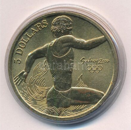 Ausztrália 2000. 5D Al-bronz 'Sydneyi Olimpia 2000 - Triatlon' T:BU Australia 2000. 5 Dollars Al-Bronze 'Sydney 2000 Olympics - Triathlon' C:BU Krause KM#370