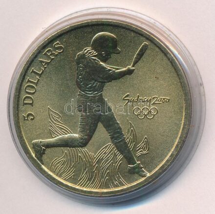 Ausztrália 2000. 5D Al-bronz 'Sydneyi Olimpia 2000 - Softball' T:BU Australia 2000. 5 Dollars Al-Bronze 'Sydney 2000 Olympics - Softball' C:BU Krause KM#378