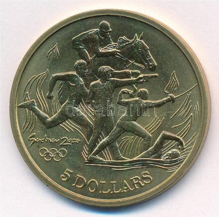 Ausztrália 2000. 5D Al-bronz 'Sydneyi Olimpia 2000 - Öttusa' T:BU Australia 2000. 5 Dollars Al-Bronze 'Sydney 2000 Olympics - Pentathlon' C:BU Krause KM#429