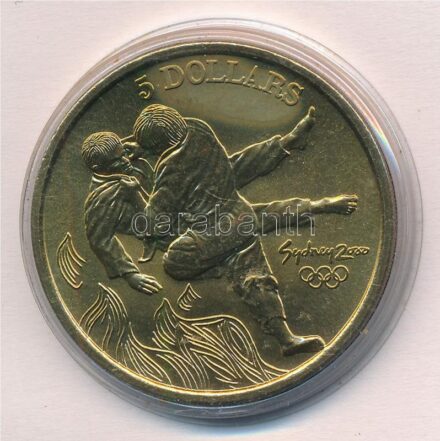 Ausztrália 2000. 5D Al-bronz 'Sydneyi Olimpia 2000 - Dzsudó' T:BU fo. Australia 2000. 5 Dollars Al-Bronze 'Sydney 2000 Olympics - Judo' C:BU spotted Krause KM#430