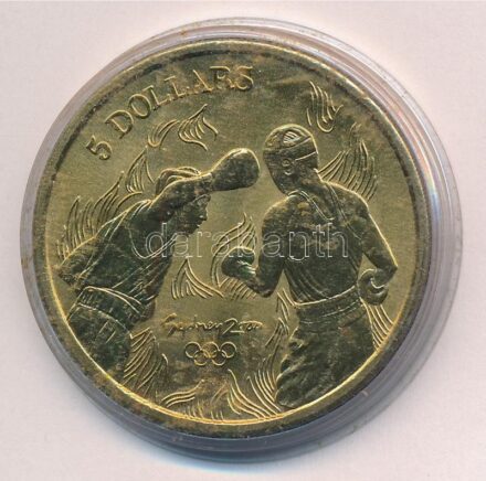 Ausztrália 2000. 5D Al-bronz 'Sydneyi Olimpia 2000 - Ökölvívás' T:BU Australia 2000. 5 Dollars Al-Bronze 'Sydney 2000 Olympics - Boxing' C:BU Krause KM#432