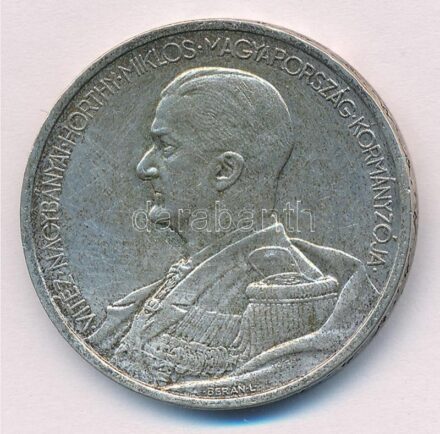 1939. 5P Ag 'Horthy balra' T:1-,2 patina Adamo P8.2
