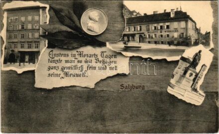 Salzburg, Mozart's Geburtshaus und Wohnhaus / birth and residential houses of Mozart. Art Nouveau