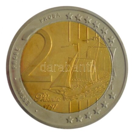2004. 2EUR 'Mátyás király - Beatrix királyné / Phoenix vitorlás' próbaveret eredeti fóliatokban T:1