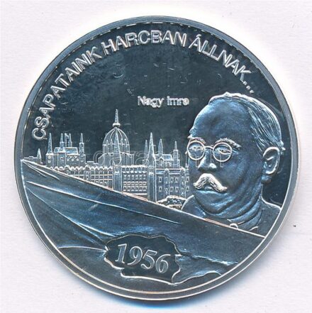 DN 'Nemzetünk nagyjai - Nagy Imre' Ag emlékérem tanúsítvánnyal (10,37g/0.999/35mm) T:PP
