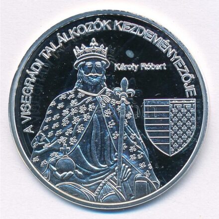 DN 'Nemzetünk nagyjai - Károly Róbert' Ag emlékérem tanúsítvánnyal (10,37g/0.999/35mm) T:PP