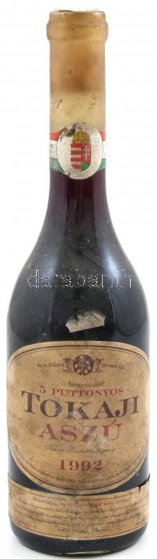 1992 Soltész Borház 5 puttonyos Tokaji aszú, Narancsi dűlő, bontatlan palack, 0,5 l. Pincében, szakszerűen tárolt.