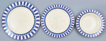 3 db Waechtersbach német porcelán tál jelzett, mázrepedésekkel d: 23-34 cm