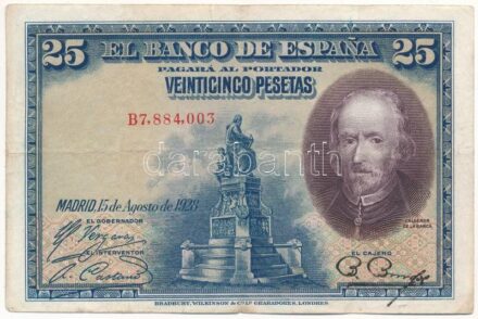 Spanyolország 1928. 25P T:III Spain 25 Pesetas C:F Krause P#80