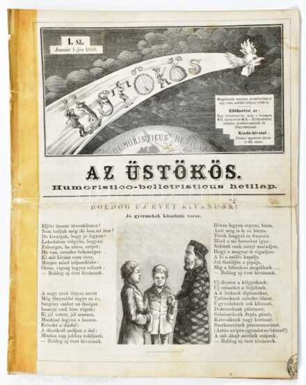 1859 Az Üstökös január 1-i száma ragasztott gerinccel