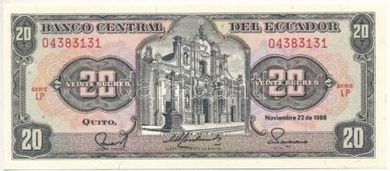 Ecuador 1988. 20S 'LP 04383131' T:I Ecuador 1988. 20 Sucres 'LP 04383131' C:UNC