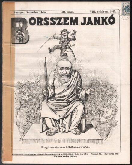 1875 A Borsszem Jankó két száma VIII. évf 411-412 számok ragasztóval