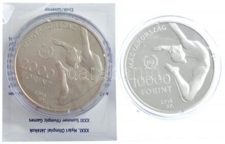 2016. 2000Ft Cu-Ni 'Magyar olimpiai csapat - Rio 2016 / XXXI. Nyári Olimpiai Játékok' + 10.000Ft Ag 'Magyar olimpiai csapat - Rio 2016 / XXXI. Nyári Olimpiai Játékok' tanúsítvánnyal T:BU,PP