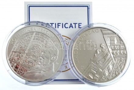 2015. 2000Ft Cu-Ni '110 éves a Magyar Nemzeti Bank épülete és Róth Miksa születésének 150. évfordulója' + 10.000Ft Ag '110 éves a Magyar Nemzeti Bank épülete és Róth Miksa születésének 150. évfordulója' tanúsítvánnyal T:BU,PP