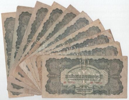 1944. 20P 'A Vöröshadsereg Parancsnoksága' (10x) T:III,III- Adamo P45