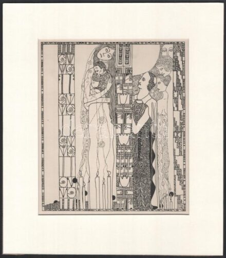 Kozma Lajos (1884-1948): Átadás. Cinkográfia, papír, jelzett a cinkográfián, paszpartuban, 19,5×16,5 cm