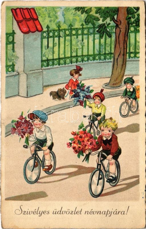 Szívélyes üdvözlet névnapjára / Name Day greeting. litho
