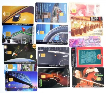 1995-2004 14 db klf MATÁV telefonkártya (Budapest börze, MOL, hangszerek, stb.)