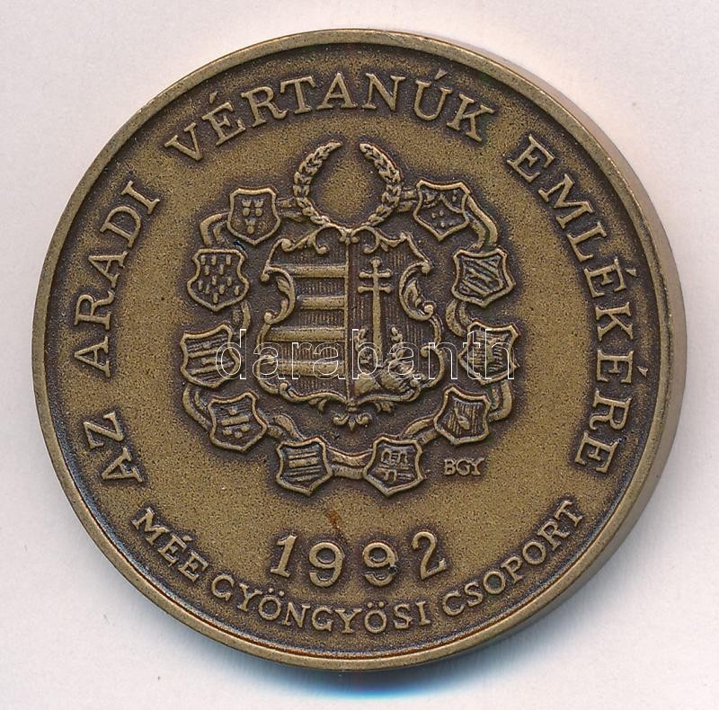 Bognár György (1944-) 1992. 'MÉE Gyöngyösi Csoport - Aradi Vértanúk / Dessewffy Arisztid' Br emlékérem (42,5 mm) T:1 Adamo GS11