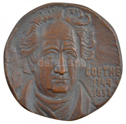 Renner Kálmán (1927-1994) DN 'Goethe 1749-1832' Br emlékérem (~92mm) T:1-