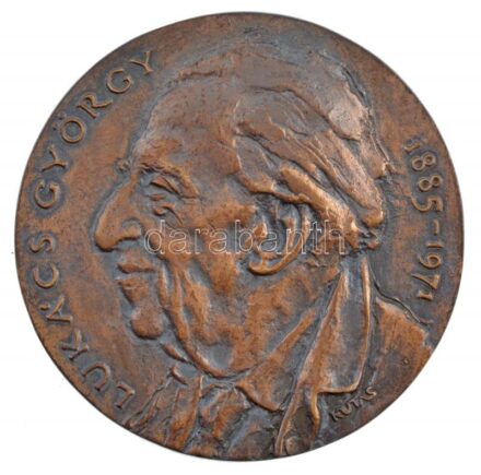 Kutas László (1936-) DN 'Lukács György 1885-1971' egyoldalas, öntött bronz plakett, dísztokban (96mm) T:1- Hungary ND 'György Lukács 1885-1971' one-sided, cast commemorative medallion in display case. Sign.: László Kutas (96mm) C:AU