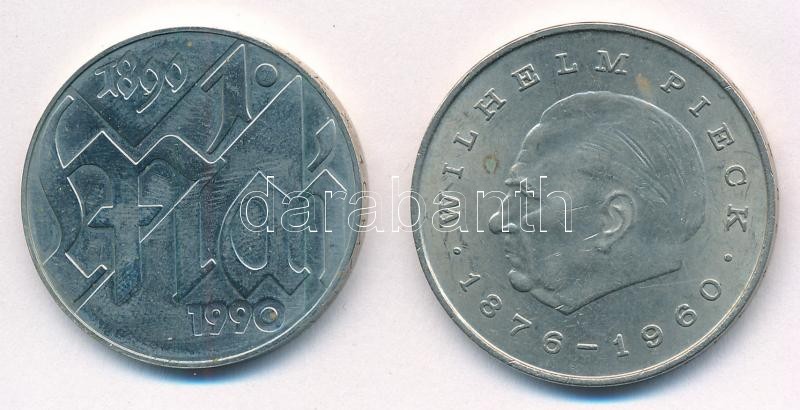 NDK 1972. 20M Cu-Ni 'Wilhelm Pieck' + 1990. 10M Cu-Ni 'A munka ünnepe' T:2,1 GDR 1972. 20 Mark Cu-Ni 'Wilhelm Pieck' + 1990. 10 Mark Cu-Ni 'International Labour Day' C:XF,UNC Krause KM#42, KM#136