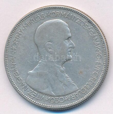 1930. 5P Ag 'Horthy jobbra' T:3 Adamo P8
