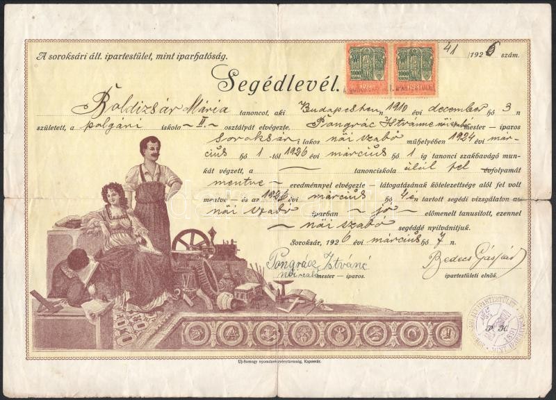 1926-1948 6 db irat okmánybélyegekkel + 2 db emléklap - Image 2