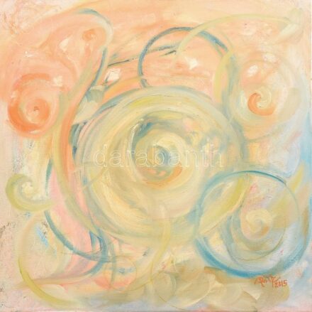 Püspök Anita (1972-): Mandala, 2015. Olaj, vászon. Jelzett. Hátoldalán autográf felirattal. 50x50 cm