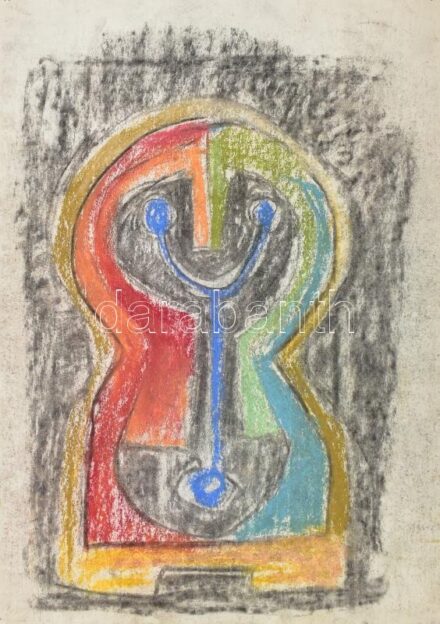 Rác András (1926-2013): Fej. Kréta, papír. Jelzés nélkül. Proveniencia: A művész hagyatéka. 43x30 cm
