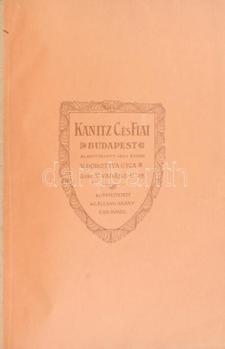 cca 1900-1910 Óriás méretű főkönyv, használatlan állapotban, Kanitz C. és Fiai Bp., márványozott lapélekkel, kissé kopott vászonborítóval, 46x31 cm