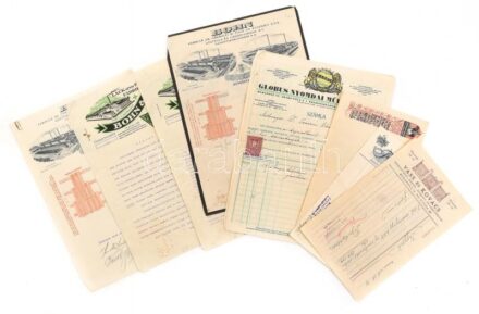 1926-1944 Vegyes fejléces számla tétel, közte többön gyári látkép