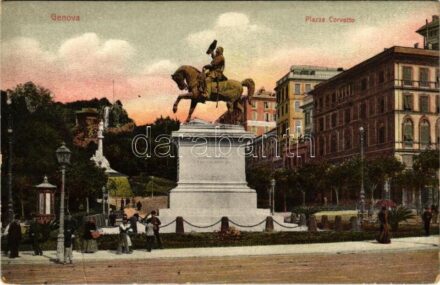 Genova, Genoa; Piazza Corvetto / square, monument (EB)