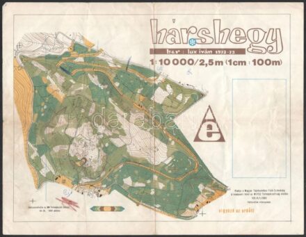 1980 Hárshegy, h&r: Lux Iván, 1 : 10.000, Magyar Tájékozódási Futó Szövetség (MN Térképészeti Intézet), 4000 pld., hajtva, 28,5x22 cm
